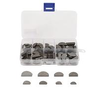 Kit de 80 CléS Woodruff, 8 Tailles en Acier Inoxydable Semi-Circulaire Woodruff Key Vilebrequin Demi-Lune Gear Shaft Drive Clé de Volant Avec BoîTe de Rangement