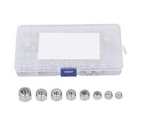 Kit de 80 écrous à frein hexagonaux, écrous à frein à insert en nylon en acier inoxydable 304, disponibles en 8 tailles, fixations résistantes aux vibrations pour l’automobile, les