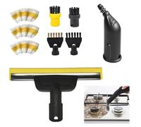 Kit de 9 accessoires compatibles avec nettoyeur vapeur Kärcher SC1 SC2 SC3 SC4 SC5, brosse ronde, brosse plate, buse incurvée, brosse à vapeur manuelle, housse de nettoyage