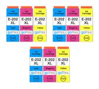 Go Inks 3 C/M/Y Ensemble de 3 Cartouches d'encre à remplacer Epson 202XL C/M/Y Compatible/Non-OEM pour Epson Expression Photo Imprimantes (9 encres)