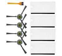 Kit de 9 filtres à brosse latérale, pour aspirateur robot Lefant U180 M210 Pro M201 L3, avec 4 brosses latérales, 4 filtres et 1 brosse de nettoyage