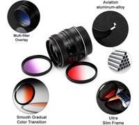 Kit De 9 Filtres De Couleur Gradués Pour Appareil Photo Reflex Numérique Canon, Nikon, Sony, Pentax, Olympus, Fuji Avec Pochette De Filtre Et Chiffon De Nettoyage Pour Objectif[Z4496]