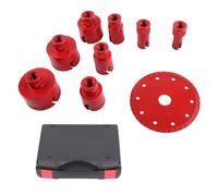 Kit de 9 forets diamantés EVTSCAN, 20 à 68 mm, tige M14, scie cloche et disque de meulage de 125 mm pour carrelage, granit, marbre, briques