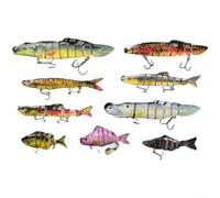 Kit de 9 leurres de pêche en ABS multi-articulés pour pêche en eau douce et en eau salée avec mouvement et construction réalistes (couleur B)