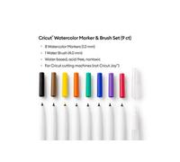Cricut Aquarellstiften & -pinsel, 9er Set de broches vert, bleu, violet, rouge, noir, marron, jaune,