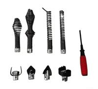 Kit de 9 pièces de déboucheur de canalisations pour machine de dragage Ridgid C8 Accessoires en acier au manganèse Câble Serpent