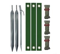 Kit de 9 supports robustes pour souches d'arbre avec piquets solides et sangles coupe-vent pour ancrer les arbres en toute sécurité et favoriser une croissance saine (clous argentés B)