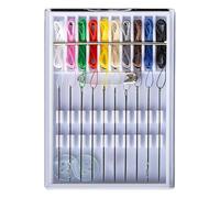Kit de à correction rapide, aiguille et kit de fil,Boîte à aiguille à portable de 10 couleurs pré-filetée | Accessoires d'outils de courtepointe avec bouton de broche pour dortoir universitaire