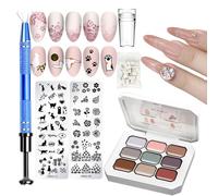 Kit De À Ongles en Gel - Ensemble De en Gel Massif De 12 Couleurs, Peinture À Ongles Sans Puce Pour Manucure | Comprend Sponge & Metal Grabber Pour L'art Dégradé, La Conception Des Ongle