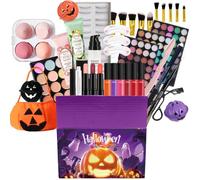 Kit de anti-cernes, poudre pressée, mascara crème sourcils | Palette de rouges à lèvres pour débutants, fête d'Halloween, maison, voyage, dortoir d'étudiant, kit de maquillage cosmétique