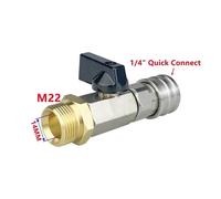 Kit de assujetà bille pour nettoyeur haute pression, connecteur rapide 1/4, interrupteur marche/arrêt pour tuyau de lave-auto, acier inoxydable, M22, 14mm-Or