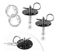 Kit de Attache Capot, 2PCS Clip de Attache Rapide de Goupille pour Fixer le Couvercle de Capot et Réduire les Secousses, Accessoires Voiture Extérieurs Universels (Noir)