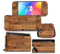 Kit De Autocollants Skin Decal Pour Commutateur Oled Console De Jeu Corps Entier Grain De Bois Avatar, T1tn-Nsoled-0844