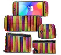 Kit De Autocollants Skin Decal Pour Commutateur Oled Console De Jeu Corps Entier Grain De Bois Avatar, T1tn-Nsoled-0845