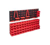 Kit de bacs de stockage - vidaXL - 141pcs - Rouge et Noir - Panneaux muraux - Plastique Rouge G