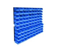 vidaXL Kit de bacs de stockage avec panneaux muraux 96 pièces Bleu