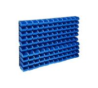 Kit de Bacs de Stockage et Panneaux Muraux 128 pcs Bleu et Noir Garage vidaXL