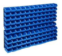 Kit de Bacs de Stockage et Panneaux Muraux 128 pcs Bleu et Noir Garage vidaXL