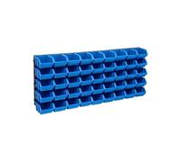 vidaXL Kit de bacs de stockage et panneaux muraux 48 compartiments – Bleu et noir
