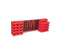 Kit de bacs de stockage et panneaux muraux 80 pcs Rouge et noir