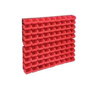 Kit de Bacs de Stockage et Panneaux Muraux 96 pcs Rouge et Noir Garage vidaXL