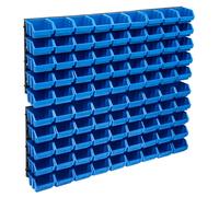 Kit de Bacs de Stockage - - 96 pcs - 6 Panneaux Muraux - Boîtes Empilables - Plastique