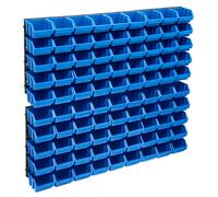 Kit de Bacs de Stockage - - 96 pcs - 6 Panneaux Muraux - Boîtes Empilables - Plastique