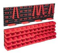 Kit de bacs de stockage - vidaXL - 136pcs - Rouge et Noir - Panneaux muraux - Plastique Rouge G