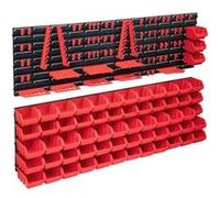 Kit de bacs de stockage - vidaXL - 141pcs - Rouge et Noir - Panneaux muraux - Plastique Rouge G