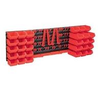 Kit de bacs de stockage - vidaXL - 80 pcs - Rouge et noir - Panneaux muraux - Accessoires inclus Rouge G