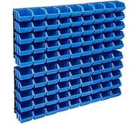 Kit de Bacs de Stockage - - 96 pcs - 6 Panneaux Muraux - Boîtes Empilables - Plastique