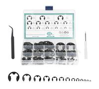 Kit de Bagues Circlip à Ouverture E, 450 Circlips E-Clip Externes 13 Tailles, Anneau de Circlips Interne avec Tournevis et Pince à Epiler, Anneau de Retenue Assortiment pour Le Matériel de Fixation
