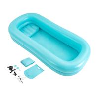 Kit de baignoire de douche gonflable, système de douche simple au lit, aide au bain au lit pour handicapés, personnes âgées, alitées, baignoire pliable double couche avec sac à eau et pompe à air