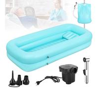 Kit de Baignoire Médicale Gonflable, Système de Douche Portable avec Pompe à Air électrique et Sac à Eau