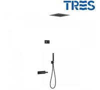 Kit de baignoire thermostatique électronique et encastré SHOWER TECHNOLOGY Noir Mat - TRES 09288315NM