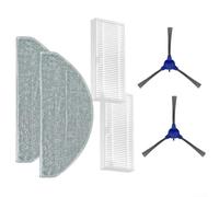 Kit de balai à franges avec brosse latérale en nylon, plastique, microfibre et papier filtre compatible avec Cecotec pour aspirateurs robotiques Conga Y8 Y80