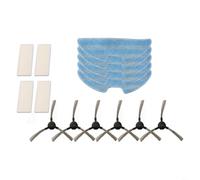 Kit de balai à franges latérales pour aspirateur robot Bluebot XPOWER+, pièces de rechange avec 6 brosses latérales, 4 filtres, 5 chiffons pour un coin efficace