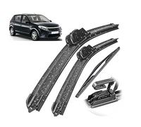 Kit de balais d'essuie-glace avant et arrière compatible avec Dacia Renault Sandero MK1 2007-2012 pare-brise pare-brise fenêtre 21"20"16"