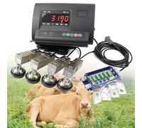 Kit de balance de bétail de 6 600 lb pour animaux, bovins, chèvres, porcs, chevaux, moutons - Kit de sol avec cellule de charge à compression de poutre en acier avec