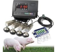 Kit de Balance électronique pour Le bétail, Plate-Forme de Cellule de Charge de pesée de pesée d’Animal de Haute précision avec indicateur de Pesage de Charge, kit de Balance de Sol de loado