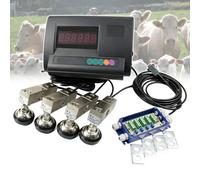 Kit de balance numérique pour animaux, 5 T, indicateur de haute précision, plate-forme au sol, ensemble de pesée vétérinaire avec boîte de jonction à 4 fils et capteurs étanches pour bétail, vaches