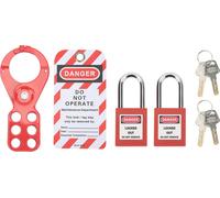 Kit de balisage Lockout avec loquet de sécurité, cadenas, clé Loto-Tag, inviolable pour les installations industrielles, anse de 1,5 pouces/38 mm