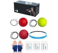 Kit de balle de réflexe, de boxe avec bandeau, équipement de boxe avec bandages de boxe, balle de réflexe pour une meilleure coordination œil-main