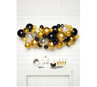 66Pc Black / Gold Balloon Garland Kit
