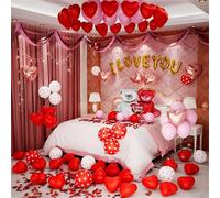 Kit de ballons la Saint-Valentin avec You Balloons Ballon cœur 1000 pétales rose pour décorations romantiques Anniversaire Proposition Soirée spéciale