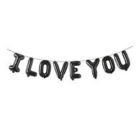 Kit de ballons « Marry Me I Love You » de 40,6 cm pour la Saint-Valentin, un anniversaire de mariage, une bannière de décorations pour événement ou fête (I Love You Noir)