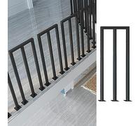 Kit de balustrade en métal noir carré en fer pour escaliers intérieurs et terrasses colonnes industrielles en forme de U/M Ensemble complet de 4 pièces durable et élégant