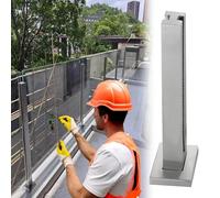 Kit De Balustrade En Verre En Acier Inoxydable, For Verre De 8 À 12 Mm, Colonne De Garde-corps For Palier D'escalier Intérieur Et Extérieur(Silver Middle Post,105cm/41.3 in)