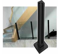 Kit de balustrade en verre noir haute résistance pour couloirs intérieurs et balcons 90 cm poteau d'angle avec colliers de serrage système de garde-corps carré en verre pour plus de sécurité et de