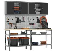 Kit de banc de travail de 8 pièces en acier gris